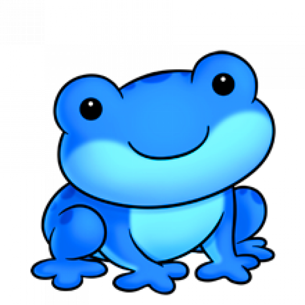 Een blauwe kikker