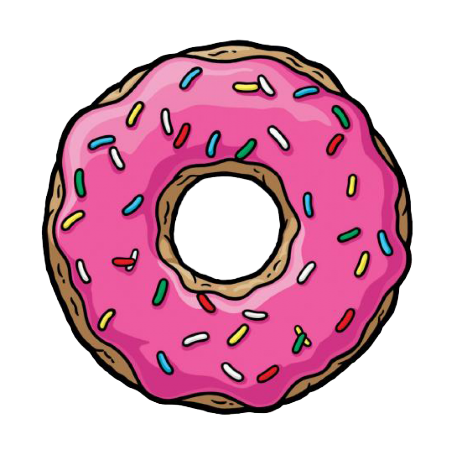 Een roze donut