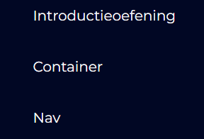 een screenshot van de navigatie